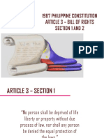 1987 Philippine Constitution Article 3 - Bill of Rights Section 1 and 2