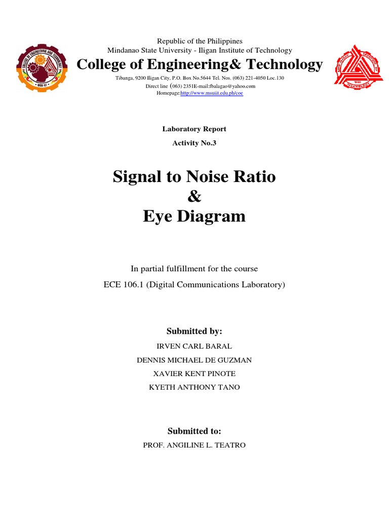 Signal-to-Noise Ratio & Eye Diagram Analysis | PDF | Signal To Noise ...