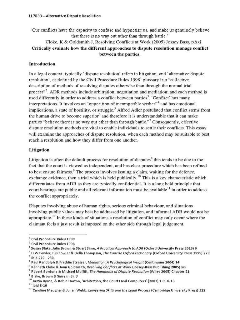 Practical examples of alternative dispute resolution cases image