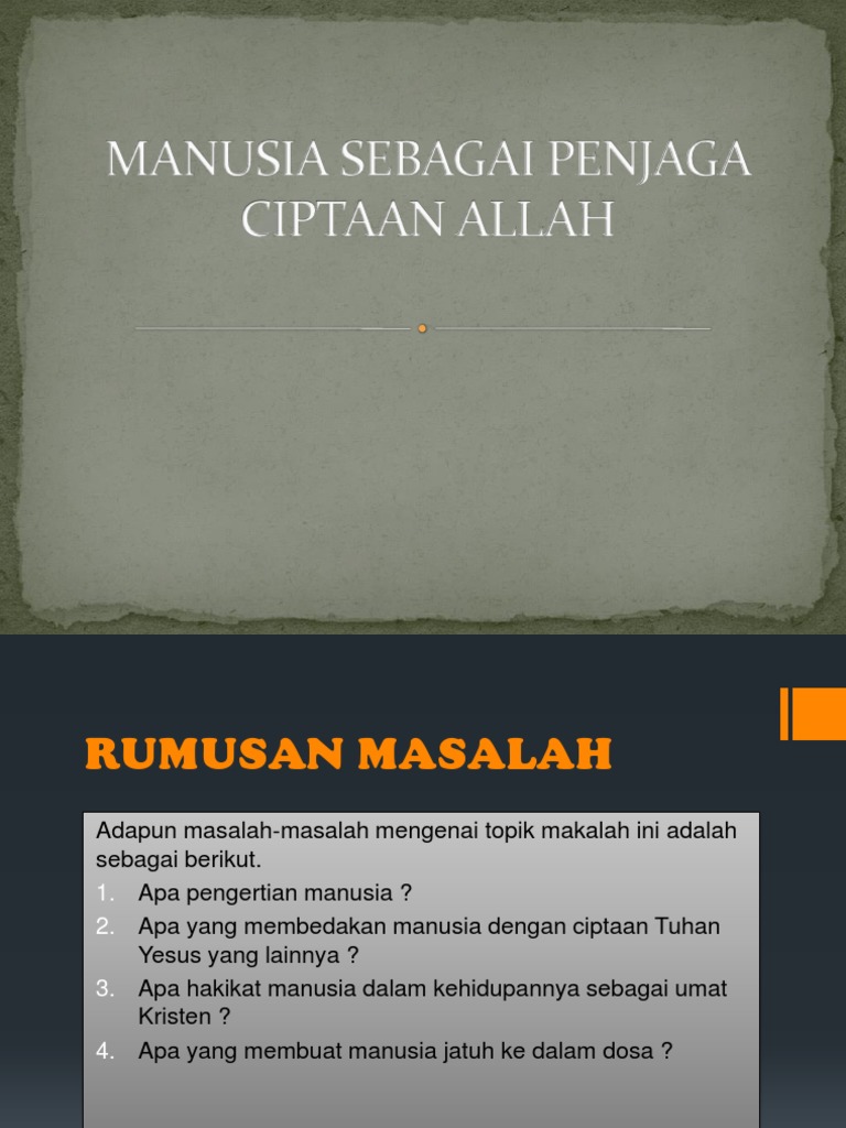 Manusia Sebagai Penjaga Ciptaan Allah