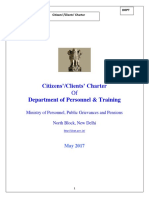 Citizens'/Clients' Charter Department of Personnel & Training
