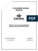 Pacific Business School Udaipur: Project Title-Rural Marketing Innovation and Opportunities