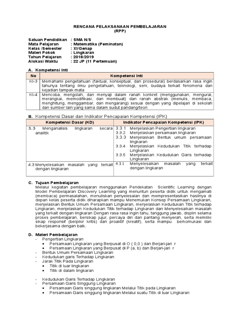 Kompetensi Dasar Dan Indikator Pencapaian Kompetensi Ipk 3 3 3 3 1 3 3 3 Pdf
