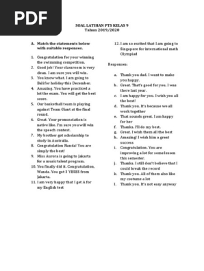 Soal Latihan Pts Kelas 9 Docx Sugar Diet Nutrition