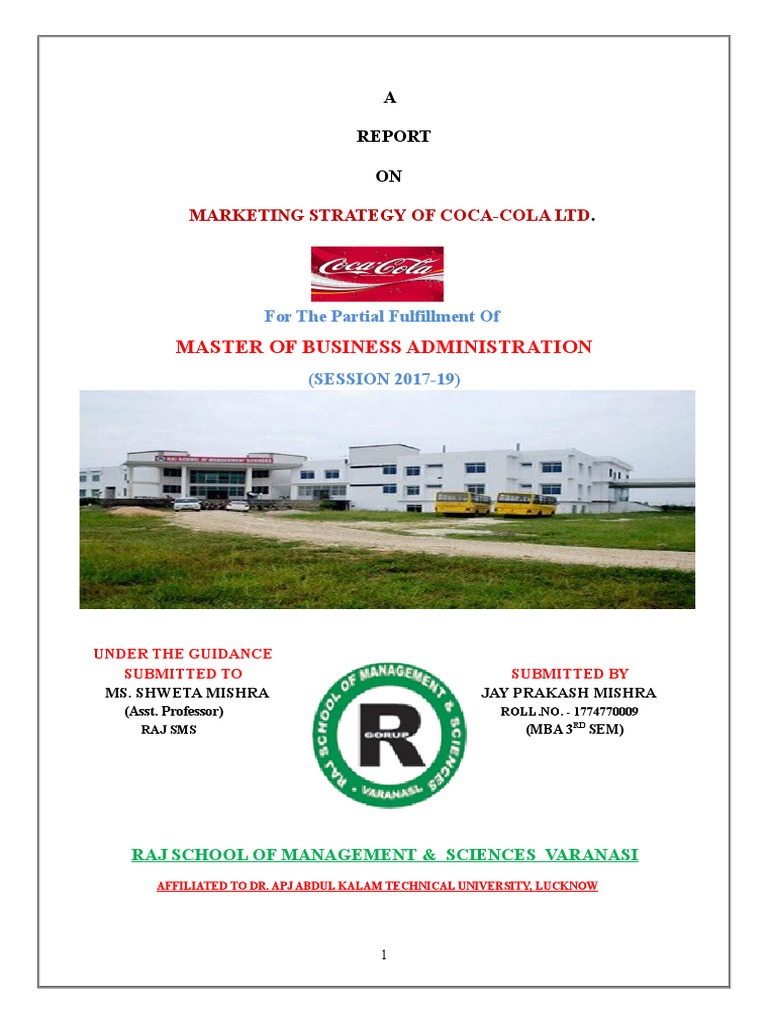 Marketing Strategy of Coca-Cola | PDF | Coca Cola | Soft Drink