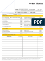 Orden Técnica: Materiales Empleados