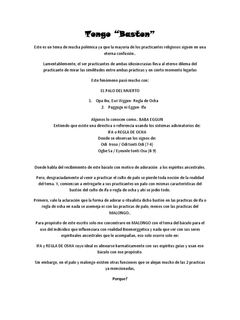 Tongo: El Bastón de Alineación Kármica | PDF | Filosofía | Relaciones ...