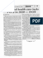 Philippine Star, Oct. 16, 2019, Expanded Health Care Lacks P95B in 2020 - DOH PDF