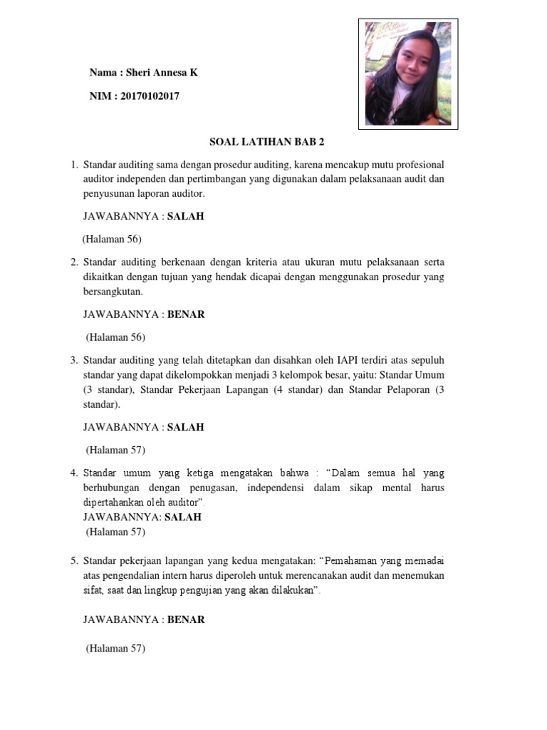 Jawaban Soal Latihan Bab 2 Auditing
