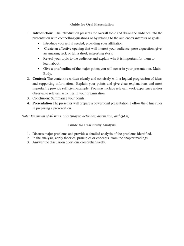 Guide Oral Presentation Pdf