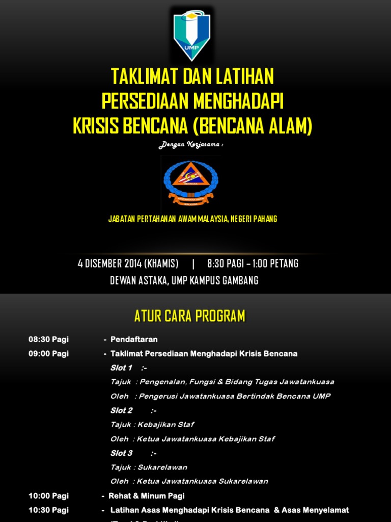 Taklimat Dan Latihan Persediaan Menghadapi Krisis Bencana 2014 Pdf