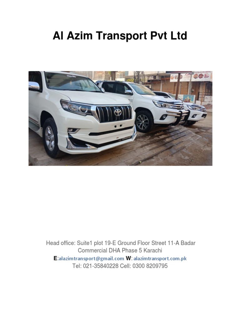 Al Azim Transport Services Overview | PDF | Toyota | Business