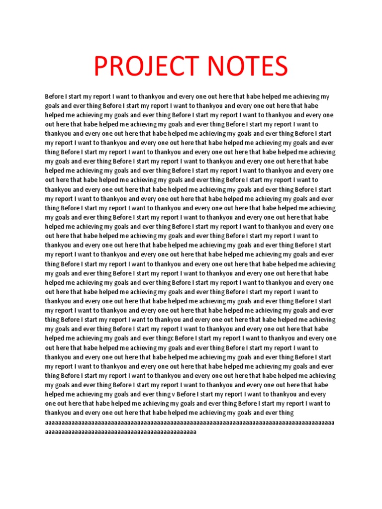 Project Notes | PDF | Self-Improvement | Lifestyle