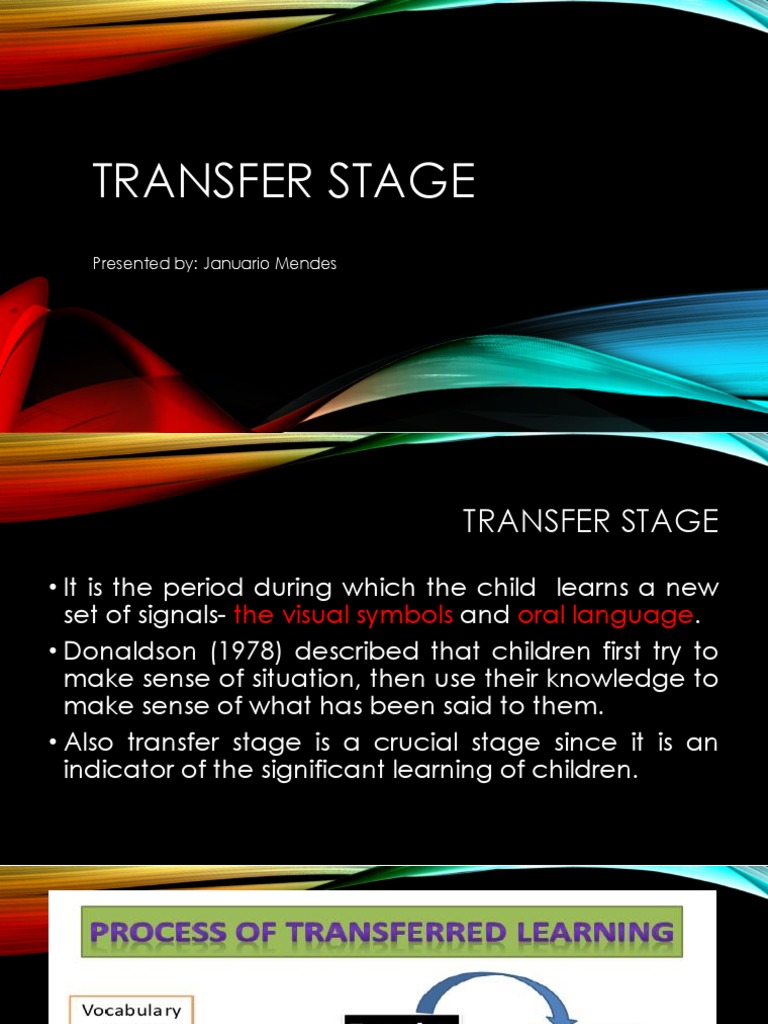 Transfer Stage: Presented By: Januario Mendes | PDF | Language Arts ...
