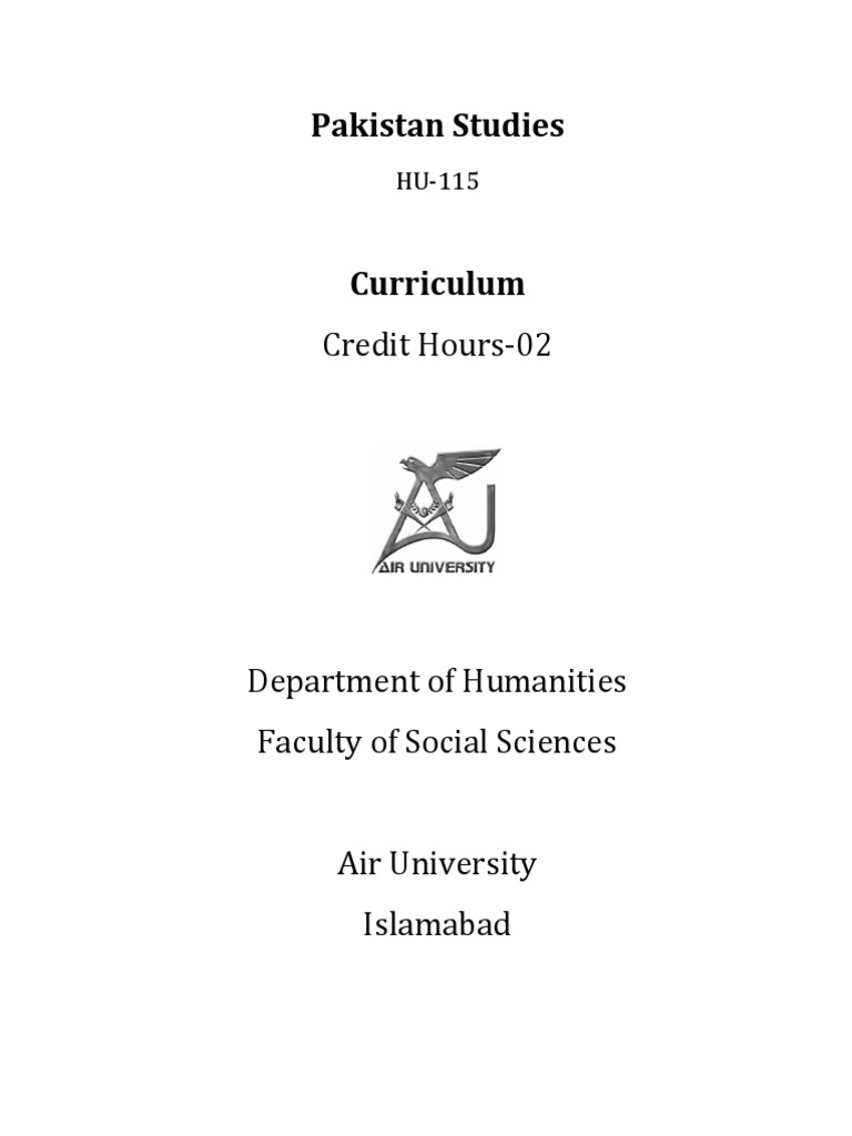 Pakistan Studies Course Syllabus | PDF | Pakistan | Plagiarism