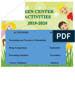 Activities: Parenting and Teachers Orientation July