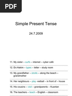 Simple Present Tense Exercise Pdf
