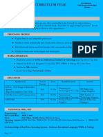 CV for VLSI and Embedded Systems Professional