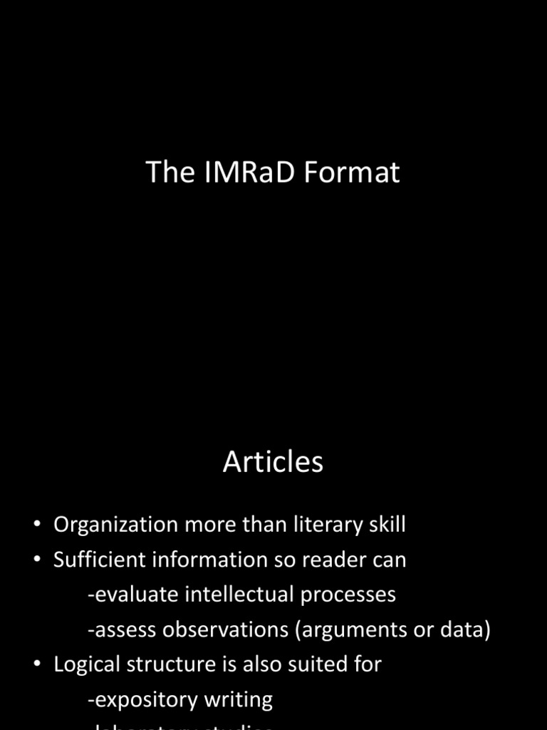 4 2 The IMRaD Format | PDF | Scientific Method | Statistics