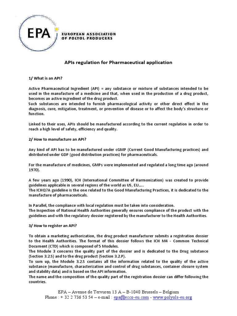 Api Legislation Summary Pdf Pharmaceutical Sciences Healthcare