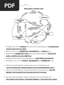 Rock Cycle Review KEY