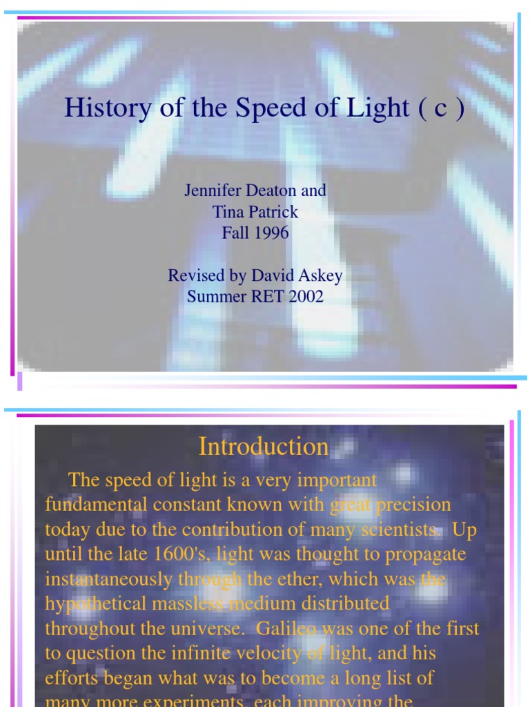 Image Result For Speed Of Light Facts Information History Definition