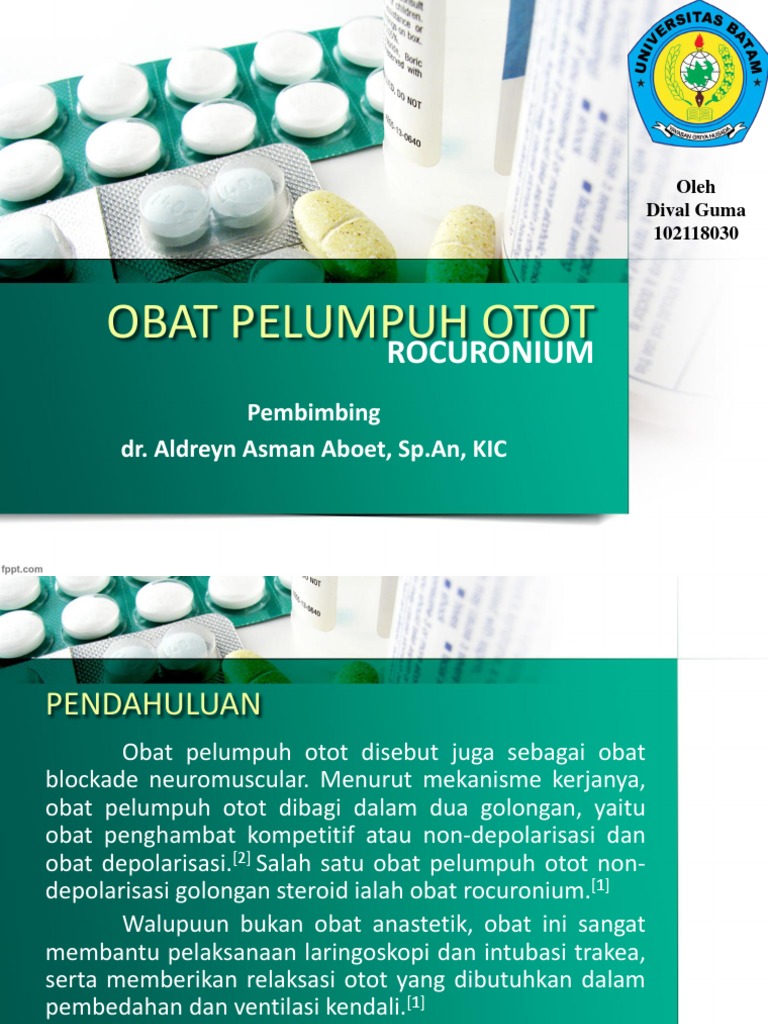 Rocuronium: Obat Pelumpuh Otot Steroid | PDF