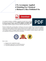 Solutions Manual To Accompany Applied Mathematics and Modeling For Chemical Engineers Author Richard G Rice Published On December 2013