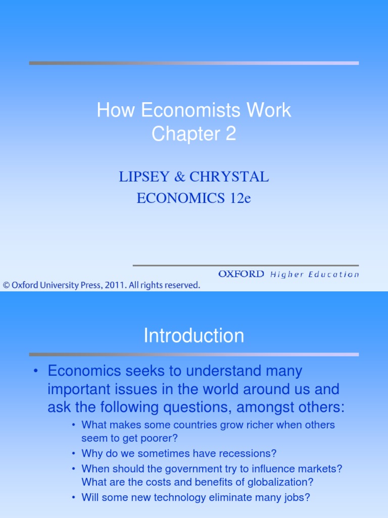 How Economists Work Lipsey & Chrystal Economics 12E PDF Variable