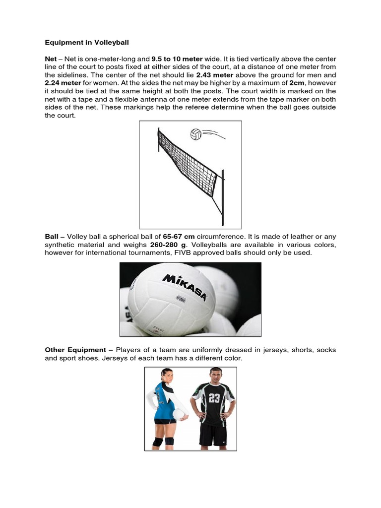 Equipment in Volleyball Net PDF Volleyball Games Of Physical Skill