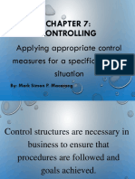 Controlling: Applying Appropriate Control Measures For A Specific Business Situation