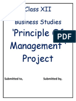 Class XII Business Studies Project on Principles of Management