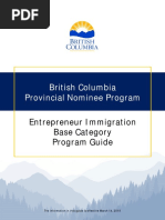 BC PNP Entrepreneur Immigration Program Guide