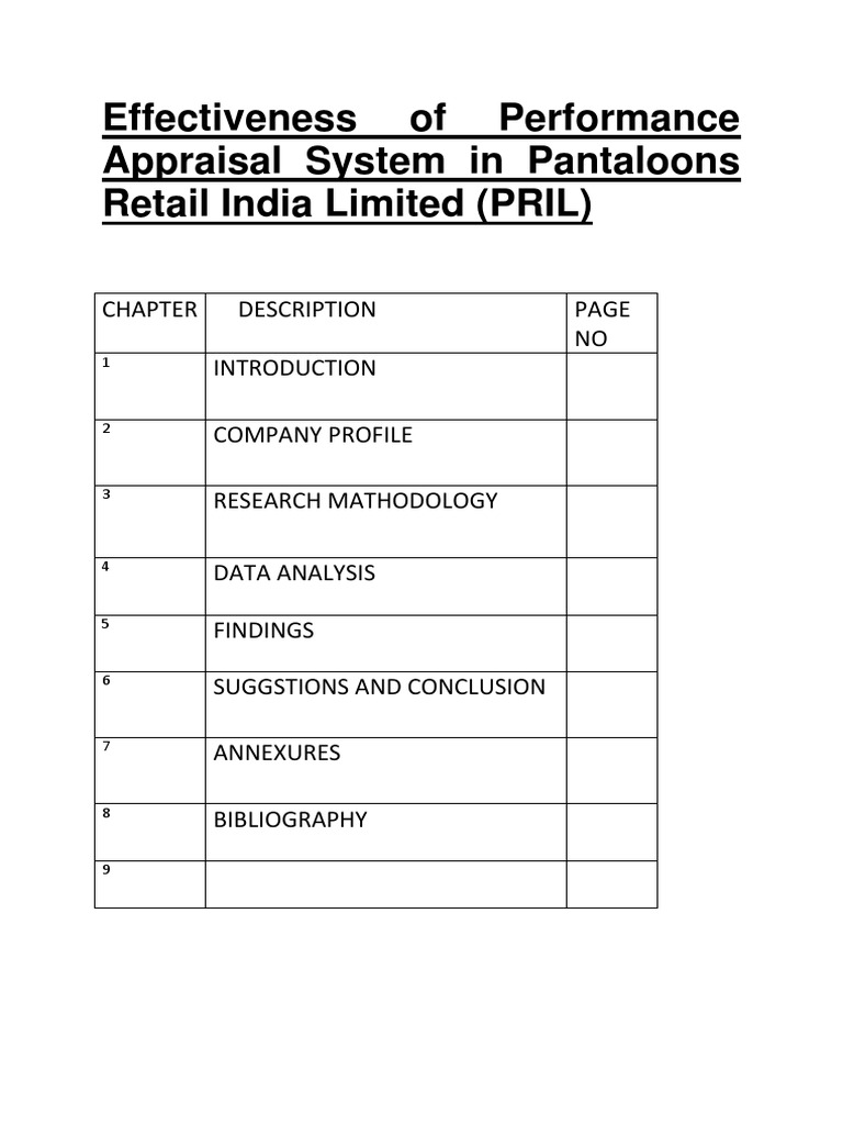 Performance Appraisal Effectiveness in PRIL | PDF | Performance ...