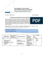 EESL Recruitment Advertisement of Middle and Junior Level Positions PDF