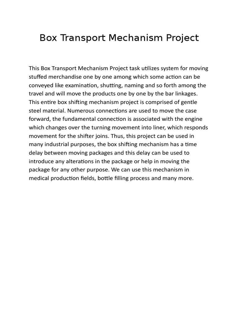 Industrial Box Transport System | PDF