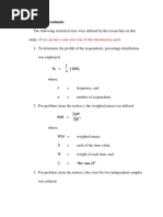 Statistical Treatments: You Can Have Your Own Way of This Introductory Part