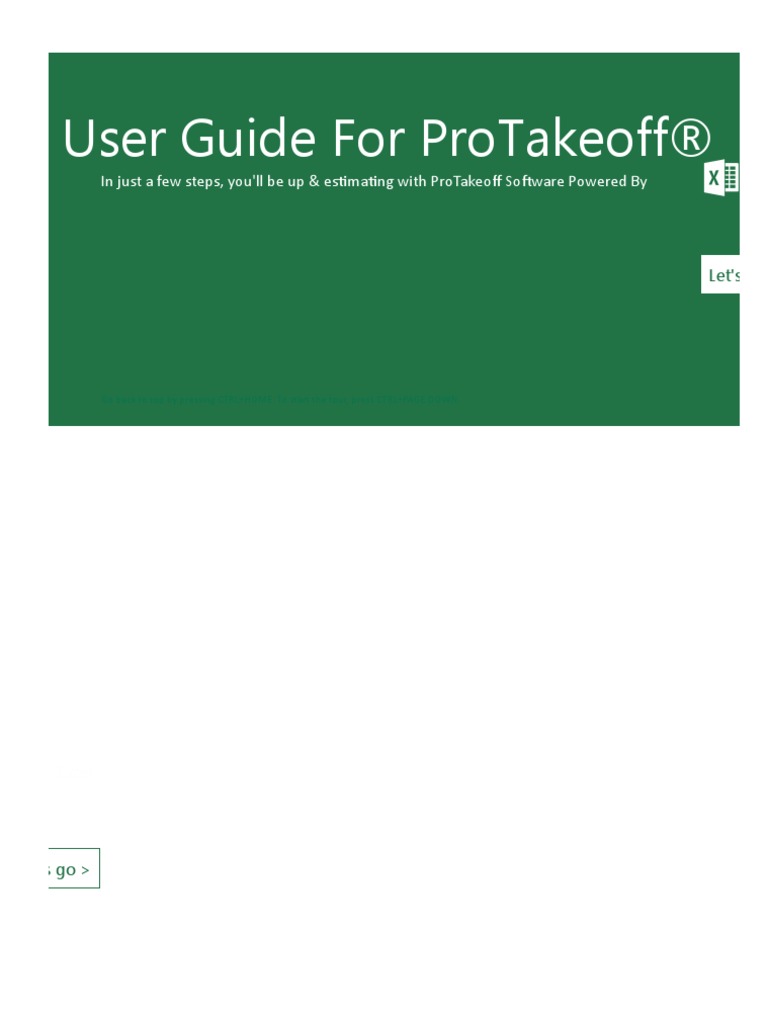 User Guide For Protakeoff®: in Just A Few Steps, You'Ll Be Up ...