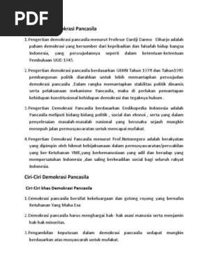 Pengertian Demokrasi Pancasila
