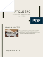 Article 370: By-Mehar, Inshita, Akshit, Kartikay, Rohit Class - CSE (BAO)