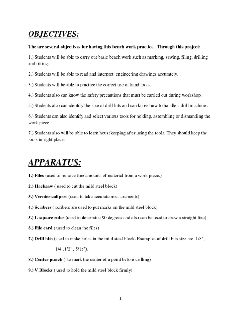 Engineering Workshop Report Guide | PDF | Screw | Drilling