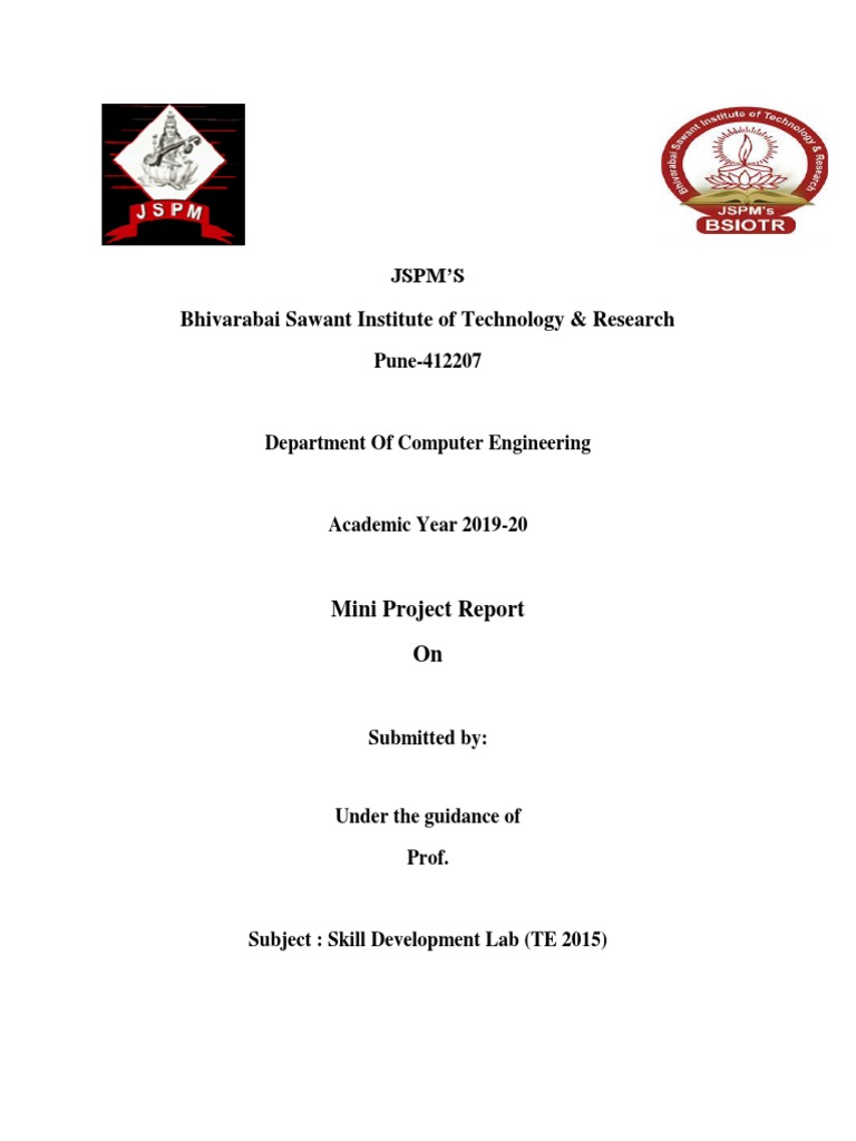 Mini Project Report: Skill Development Lab | PDF | Digital Technology ...