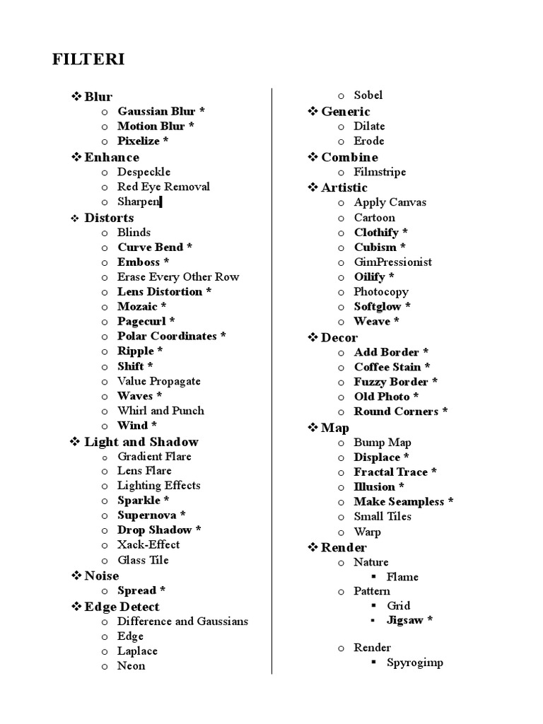 Filter Effects and Enhancements Guide | PDF
