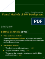 Formal Methods of S/W Development: Lecture 1: Course Introduction