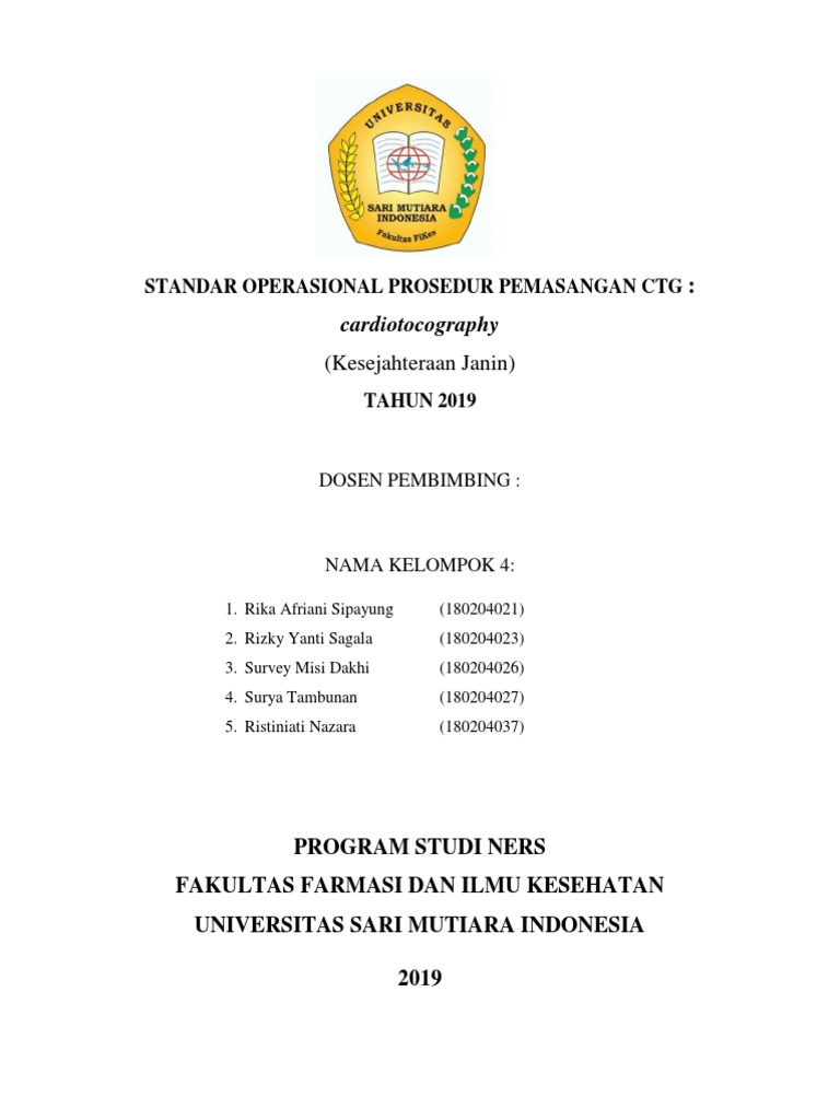 SOP Pemasangan CTG untuk Kesejahteraan Janin | PDF