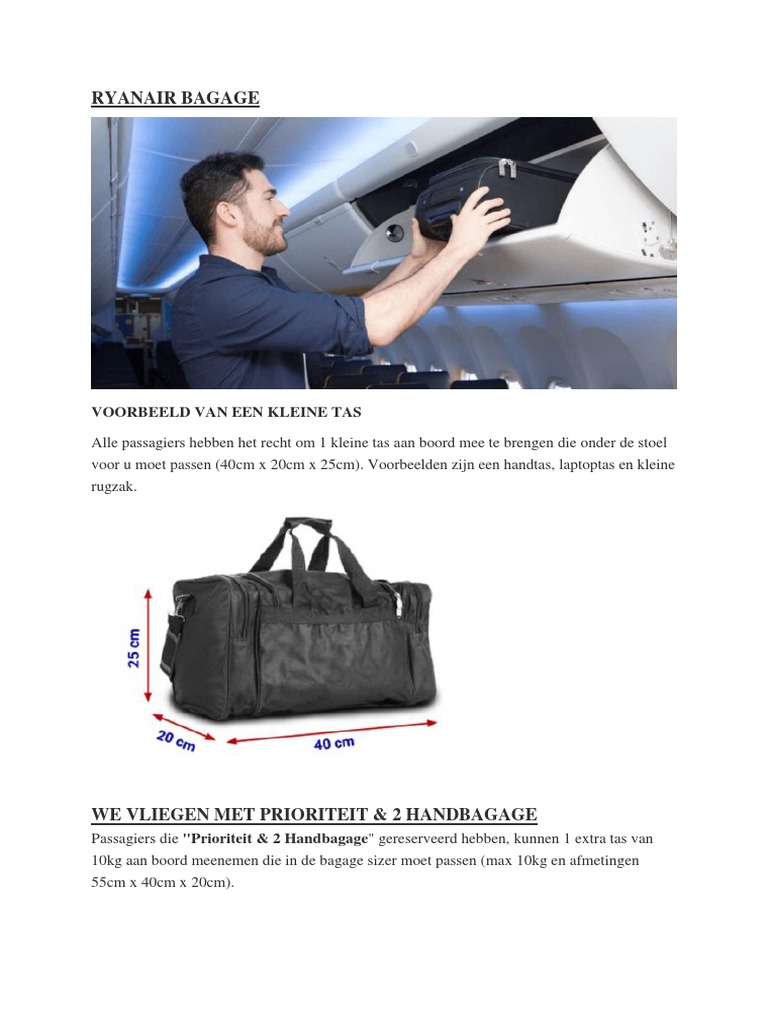 jacht Verbanning Mijlpaal Ryanair Bagage | PDF