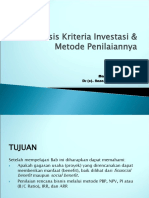 Analisis Kriteria Investasi.&.Metode Penilaian