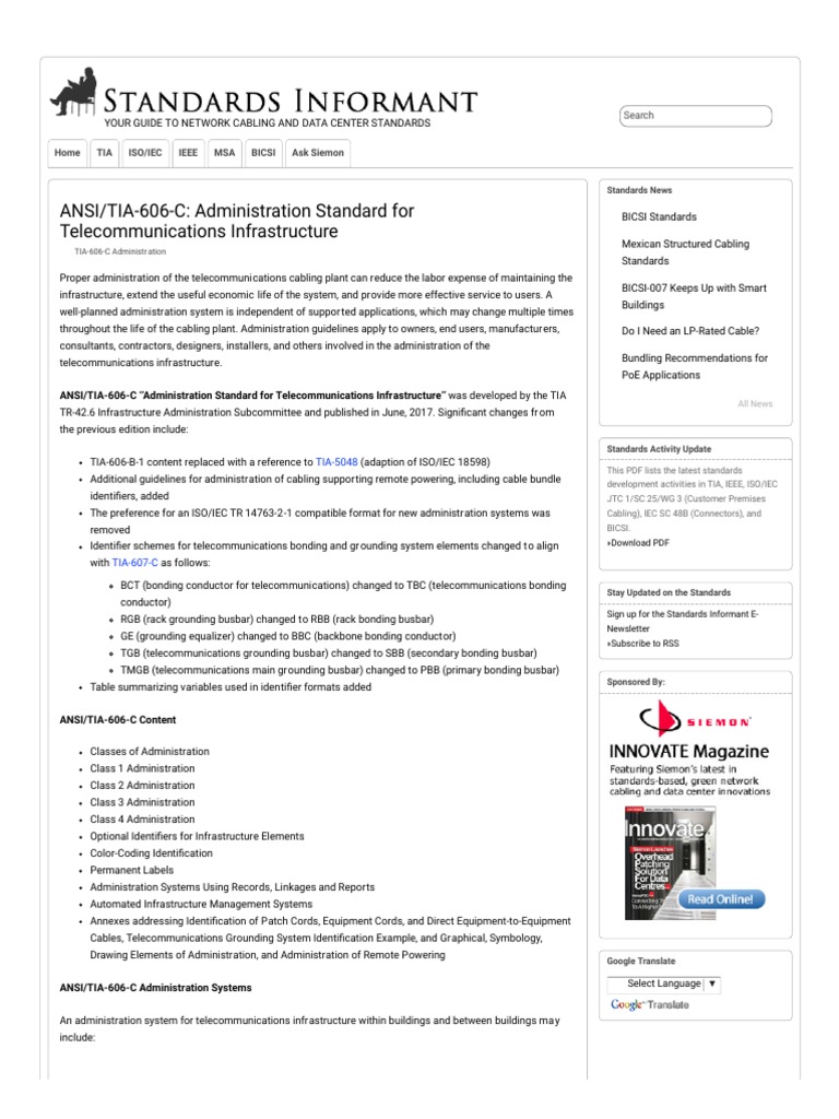 3 ANSI - TIA-606-C - Administration Standard For Telecommunications ...