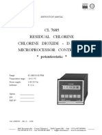 CL 7685 Residual Chlorine Chlorine Dioxide - D. Ozone Microprocessor Controller Potentiostatic