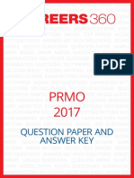 Prmo 2017: Question Paper and Answer Key